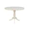 International Concepts Round 36 in Rd Top Pedestal Table, 12 in Leaf, 34.9 inH, Adjustable Height, Unfinished, 36 in W, Wood K-36RXT-6B - alternate 4